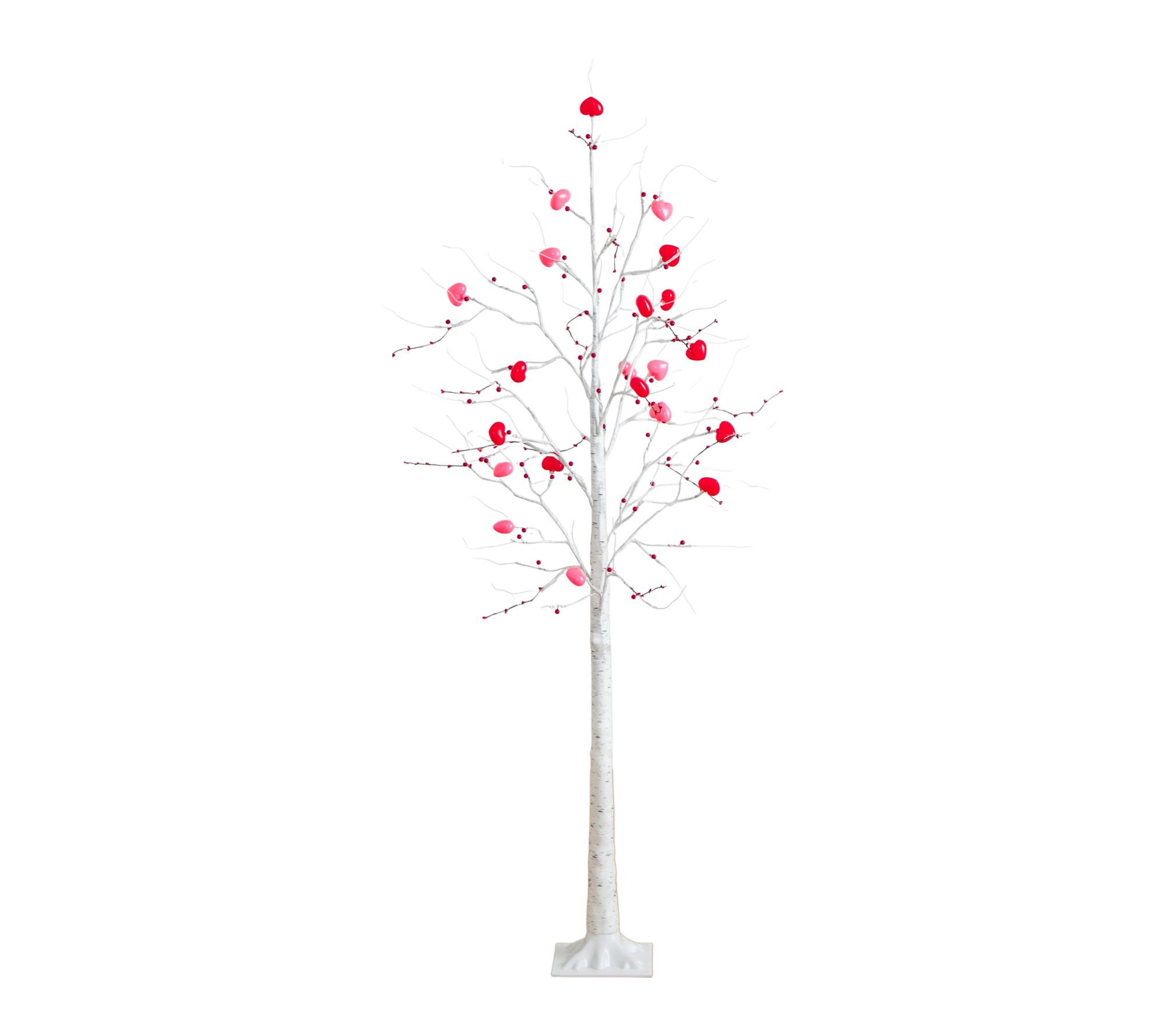 Nearly Natural 6' Pre-Lit twig tree with Heartshaped Ornament