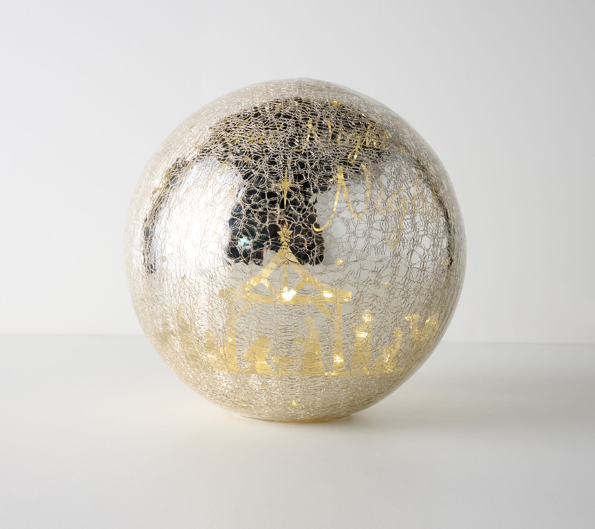12" Oversized Hidden Scene Crackle Glass Sphere by Kim Gravel