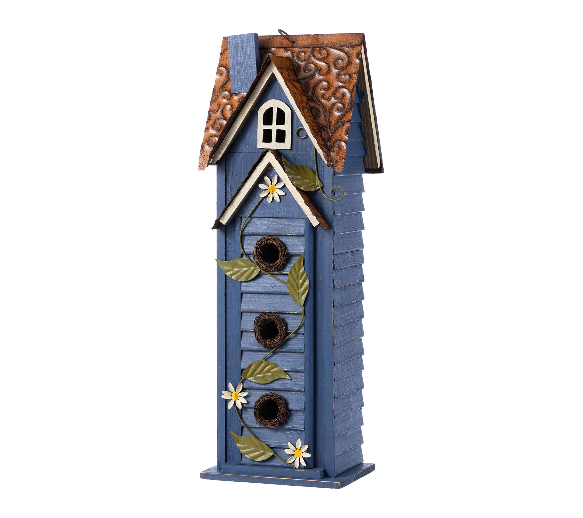 Glitzhome 24"H Oversized 3-Tiered Solid Wood Villa Birdhouse