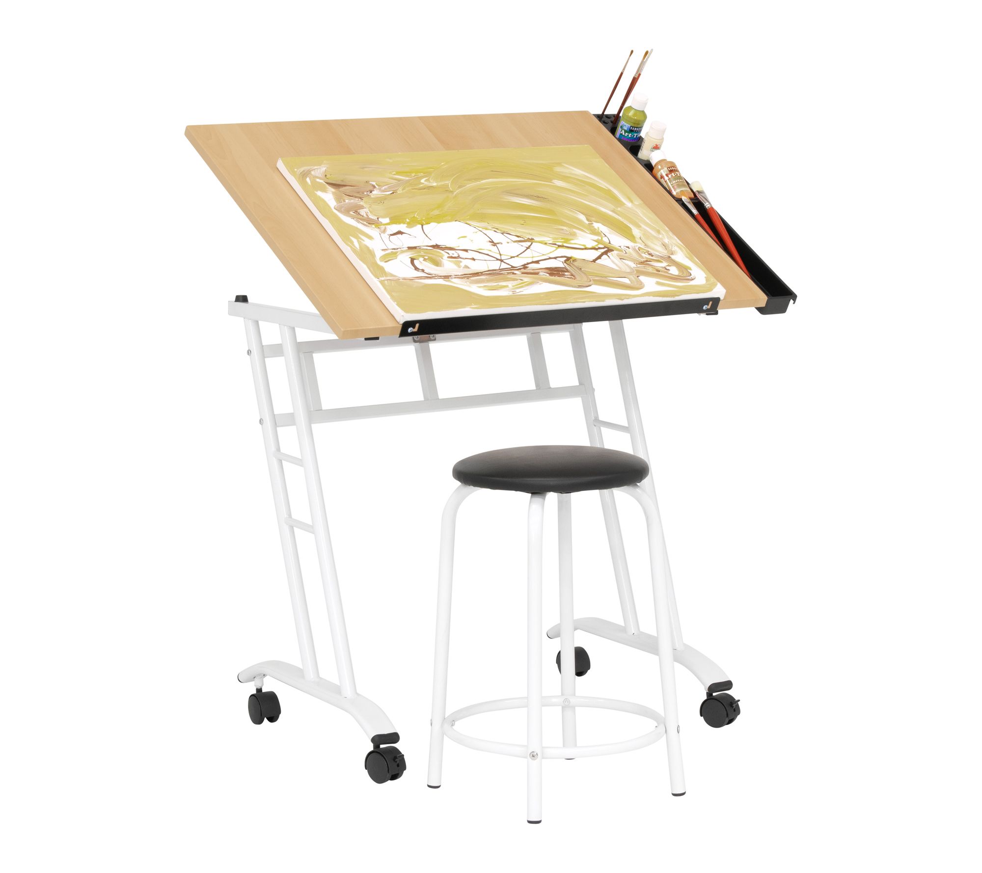 Studio Designs Craft Center Rolling Drawing Table and Stool
