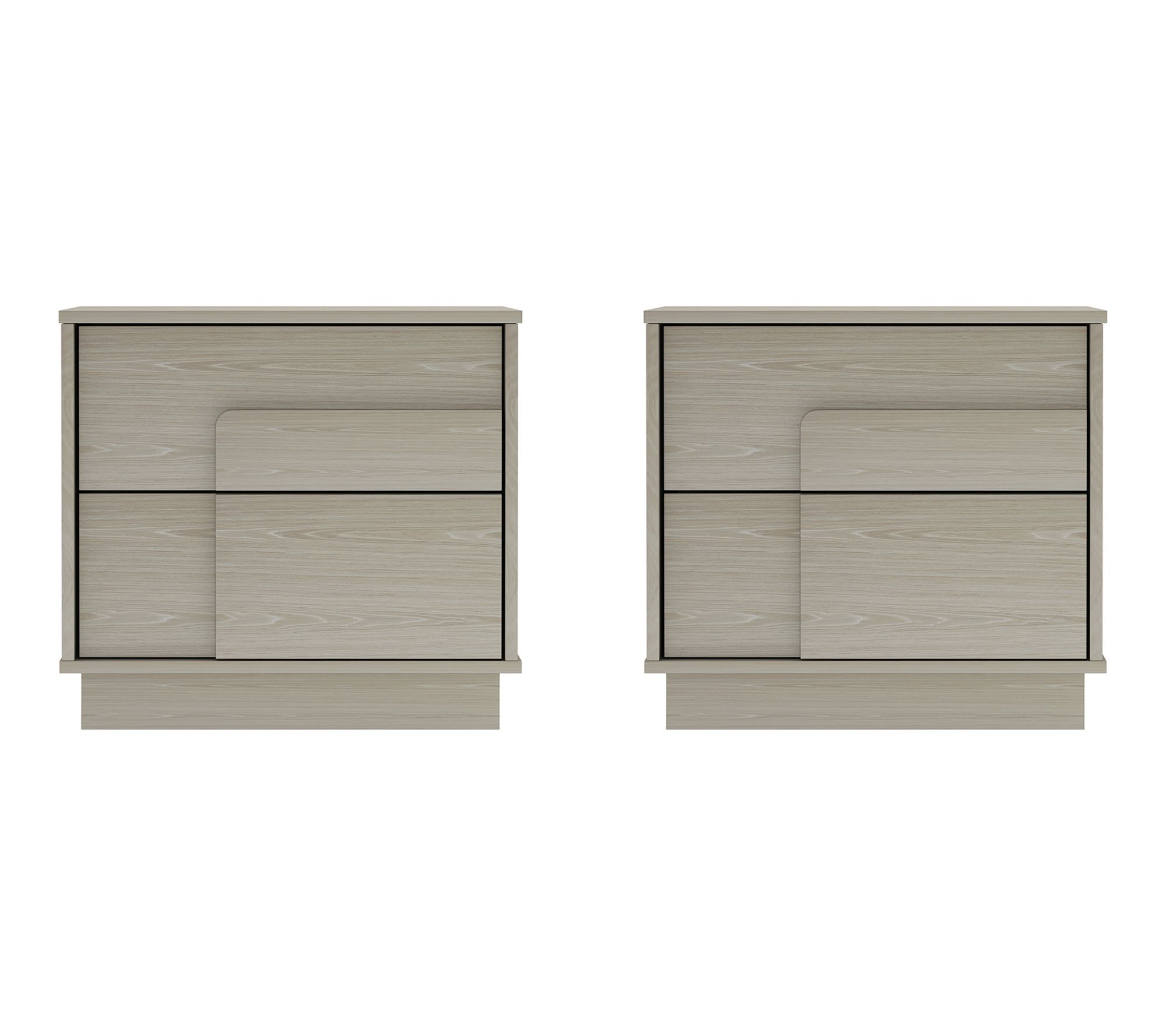 Manhattan Comfort Horizon 22" Nightstand (2-Drawer) - Set of 2
