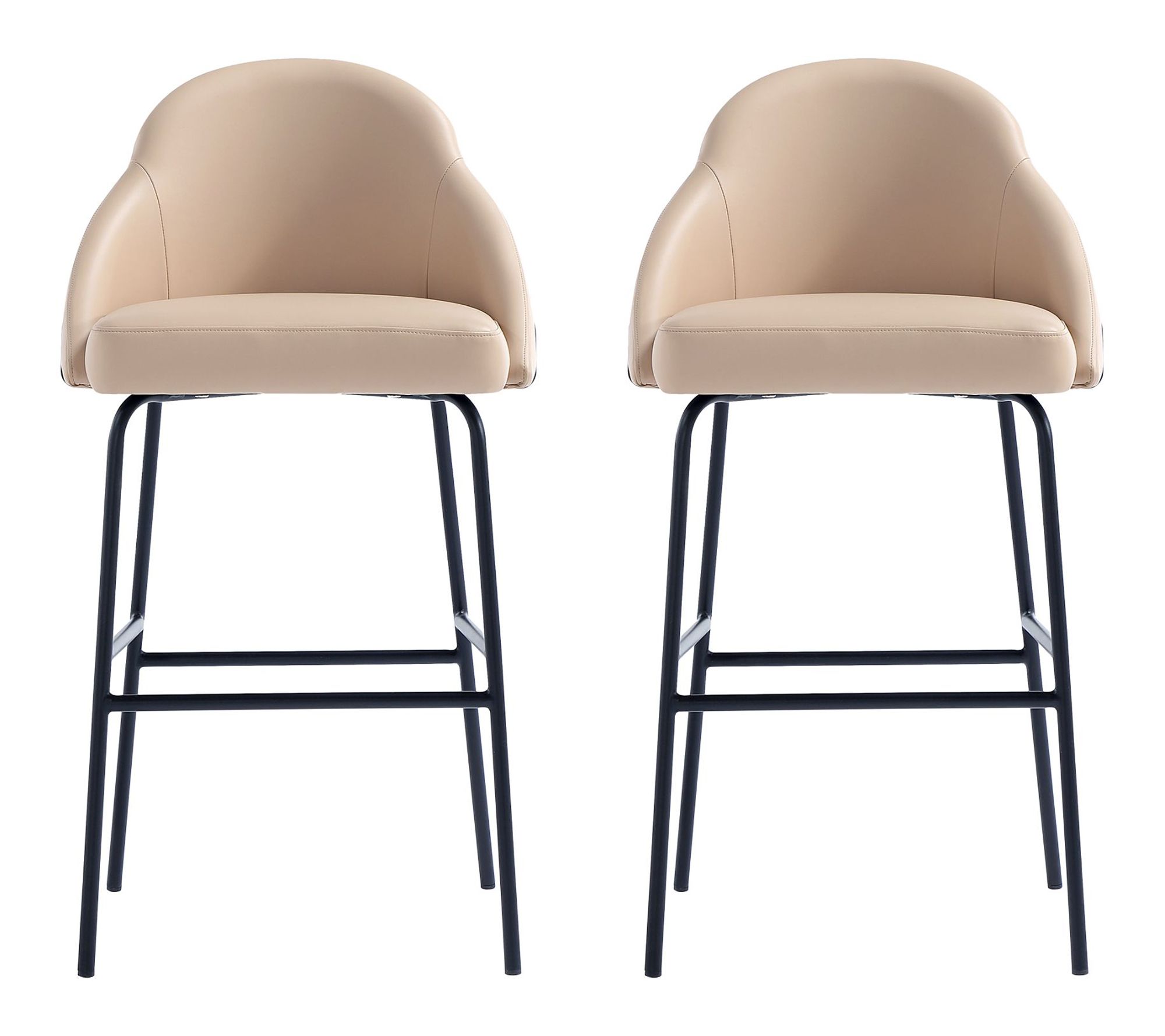 Manhattan Comfort Gracie Metal Upholstered Barstool - Set of 2