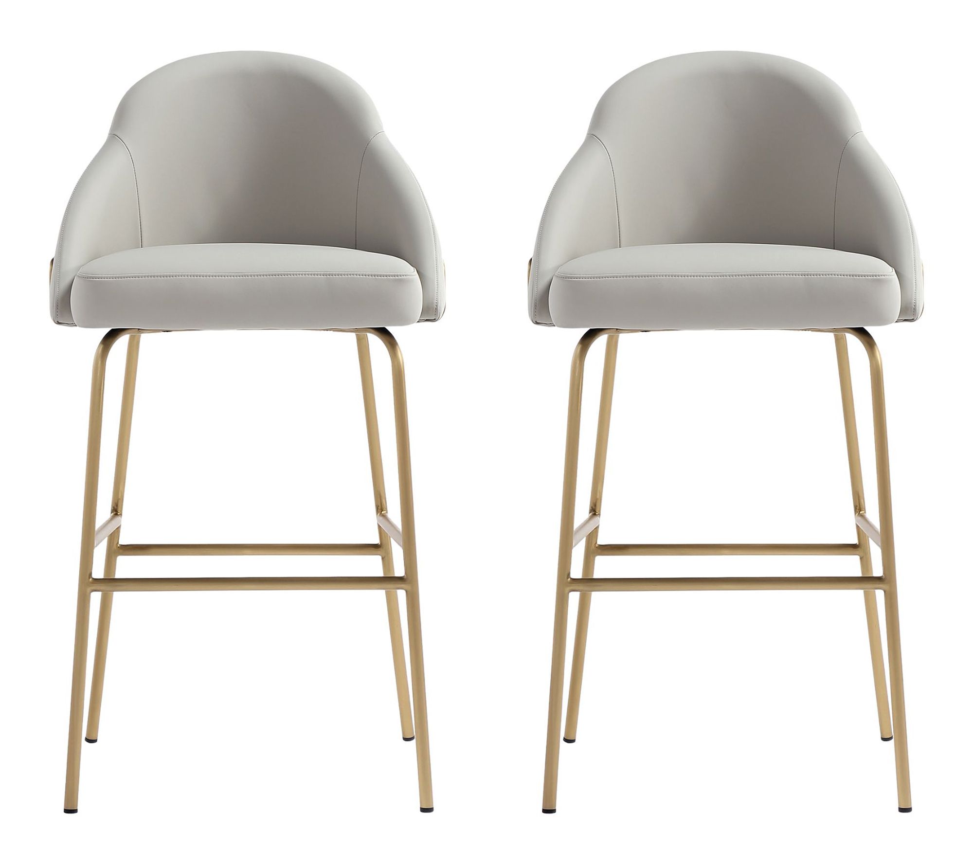 Manhattan Comfort Gracie Metal Upholstered Barstool - Set of 2