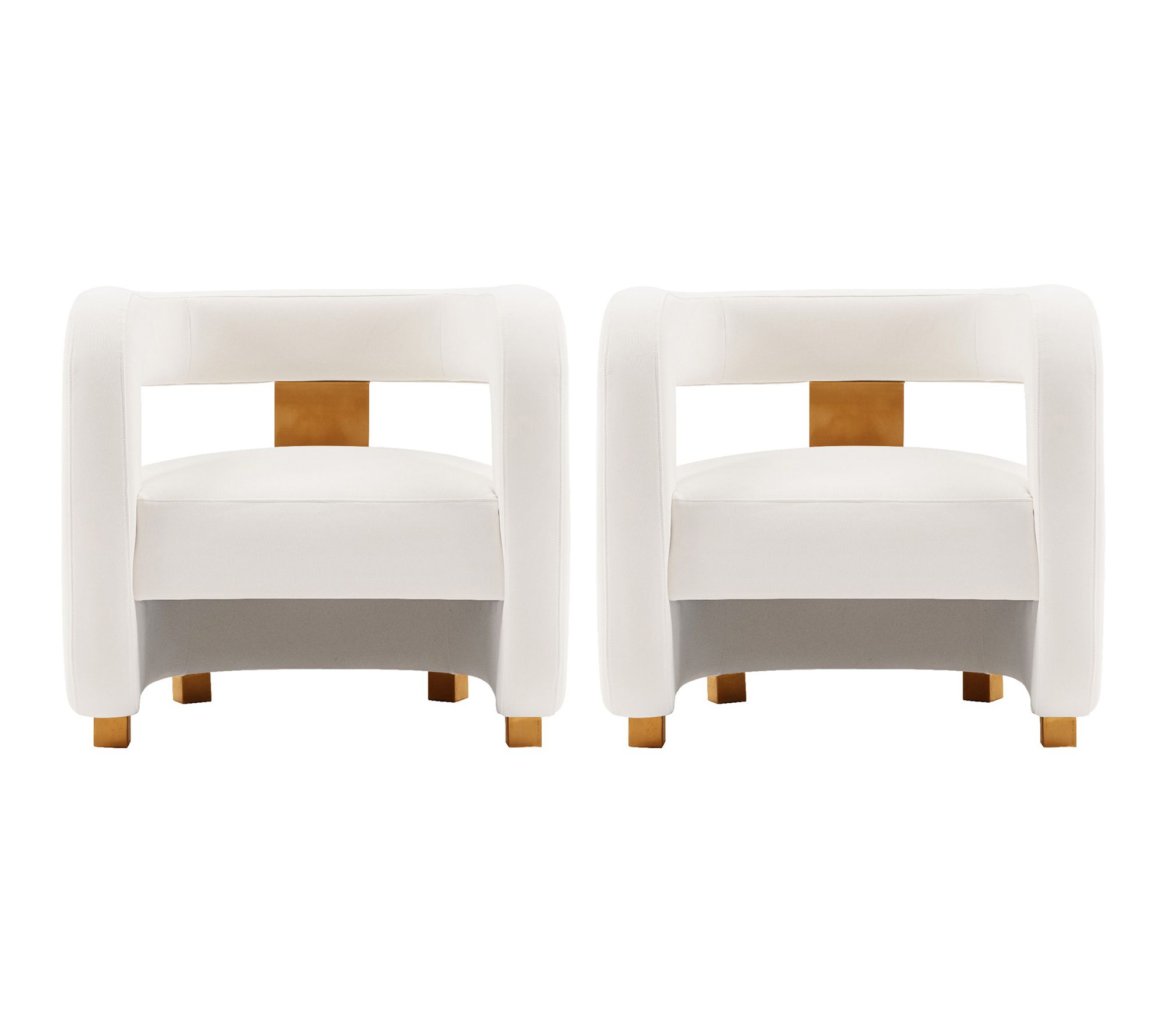 Manhattan Comfort Amirah Velvet Lounge Chair -Set of 2