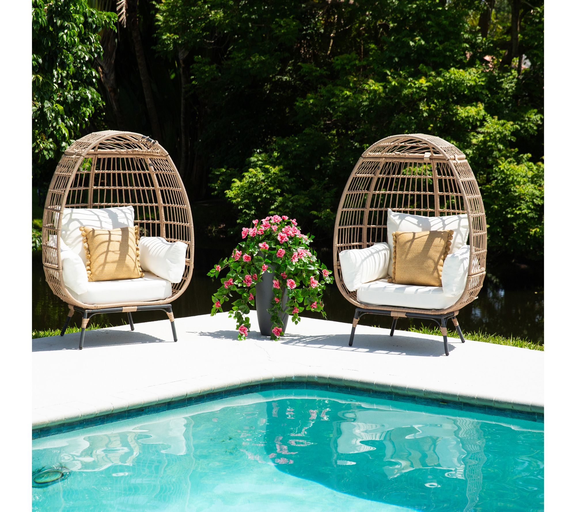 Nearly Natural 4ft UV Resist. Faux Spiral Bougainvillea Tree