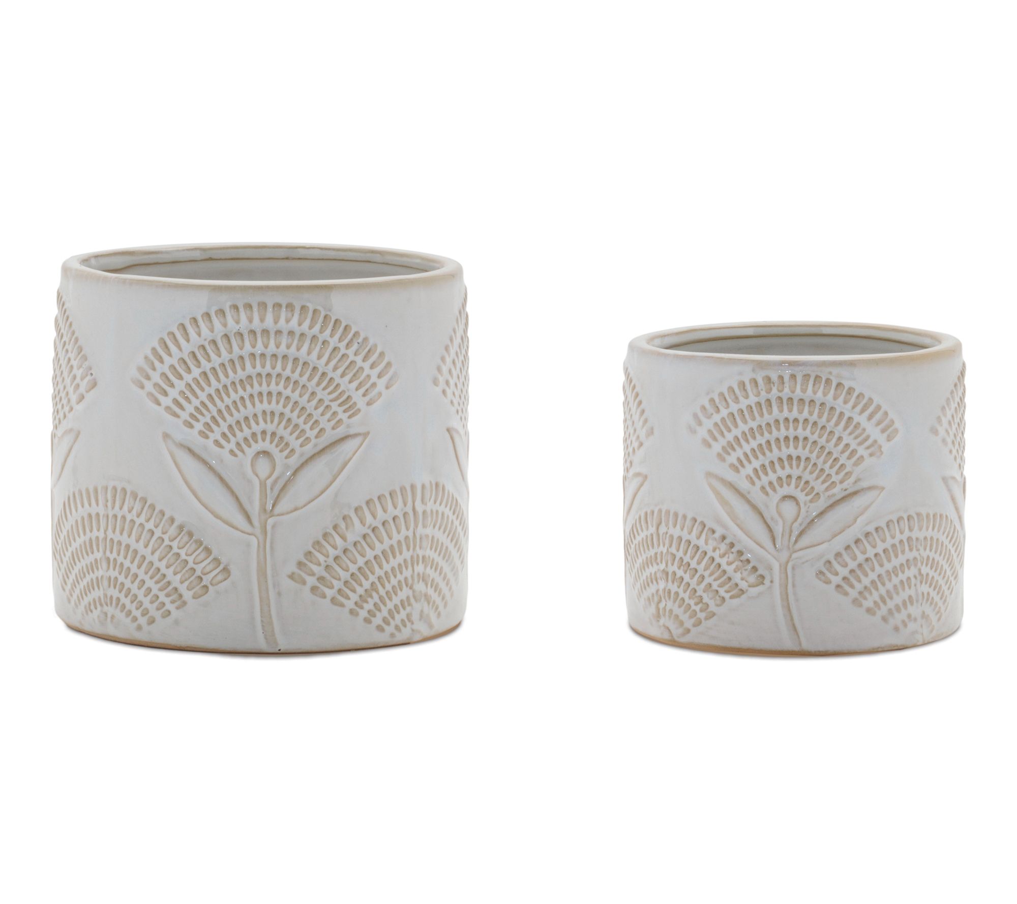 Melrose International Porcelain Floral Patterned Planters