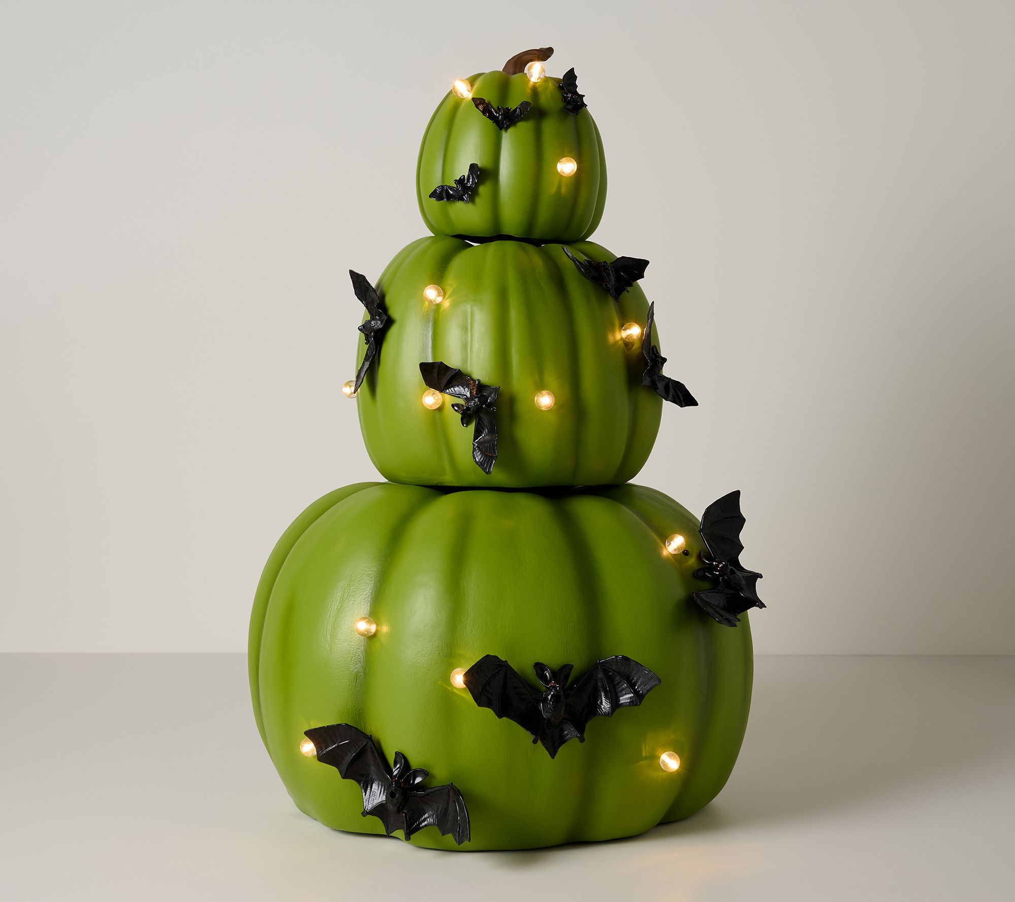 Home Reflections Set of 3 Lit Stacked Pumpkins with