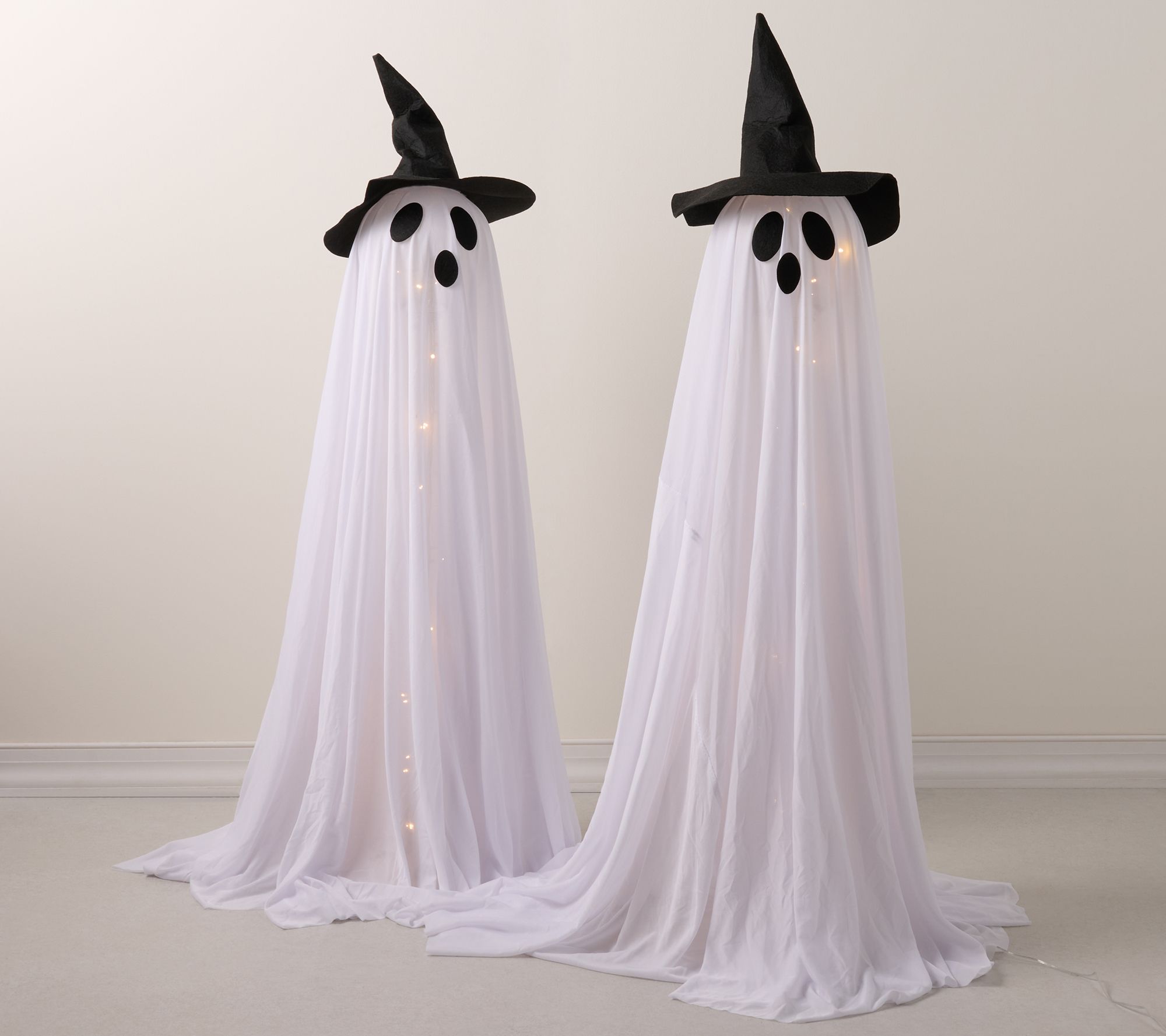 Hay & Harvest Indoor/Outdoor S/2 Witch Ghosts with Remote
