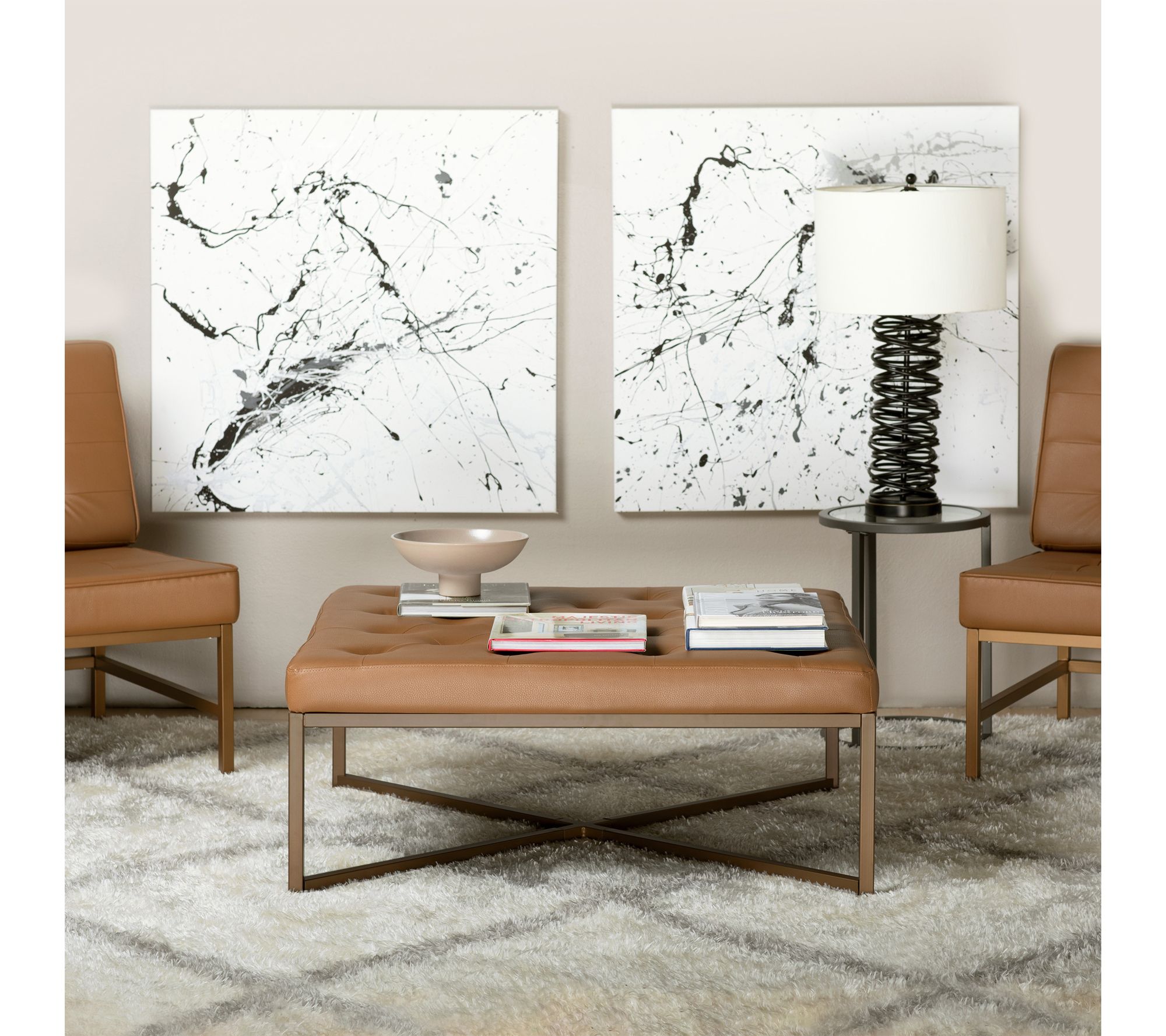 Studio Designs Home Camber Modern Large TuftedSquare Ottoman