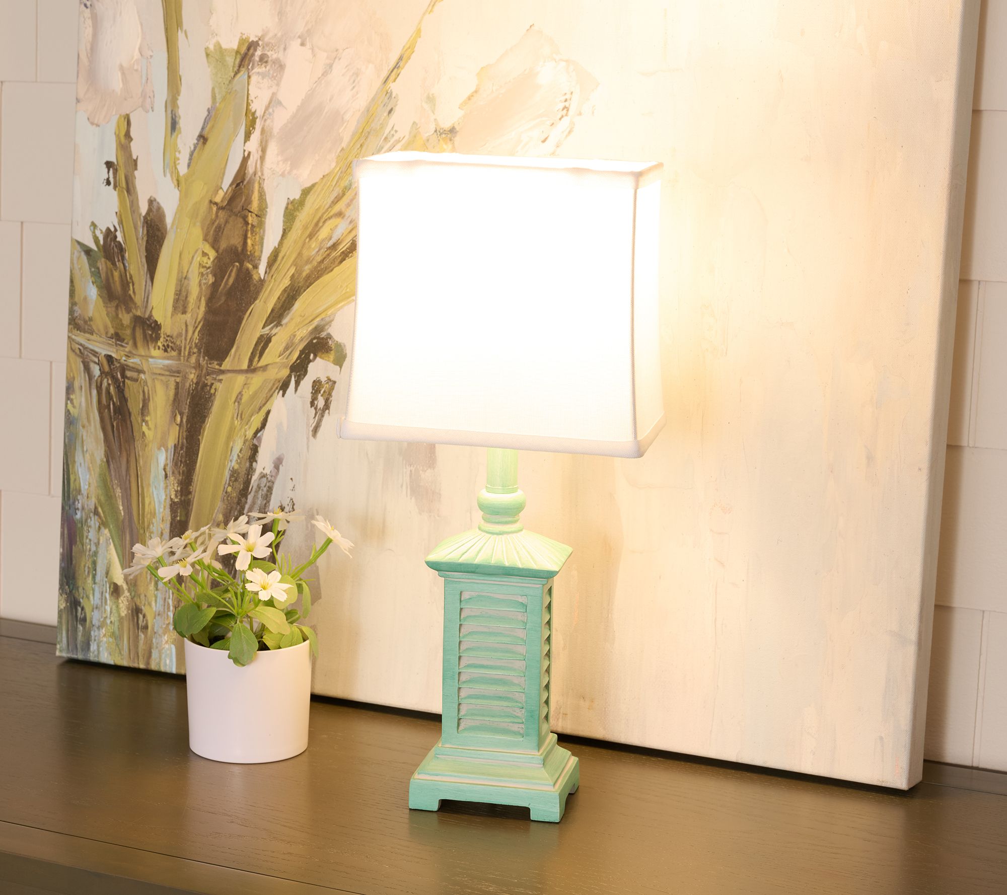 "As Is" 18.5" Shutter Lamp with Shade by Valerie