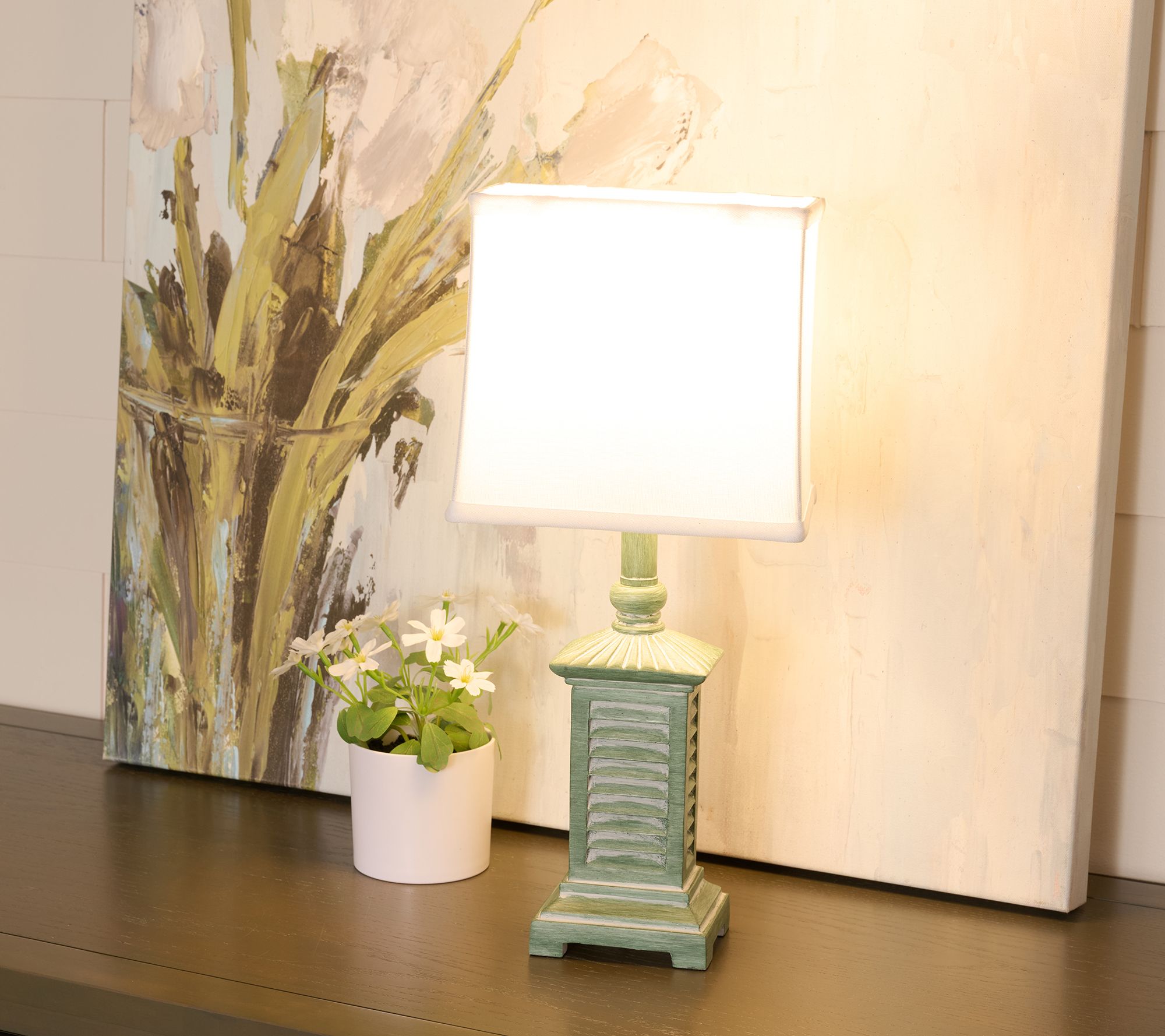 "As Is" 18.5" Shutter Lamp with Shade by Valerie