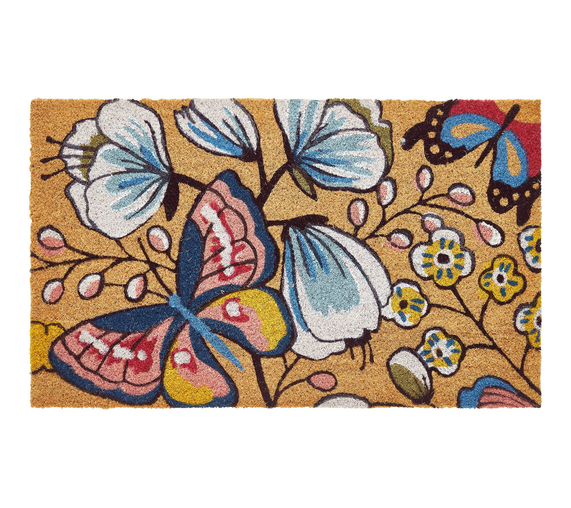 VCNY Home Butterfly Coir Doormat, 18" x 30"