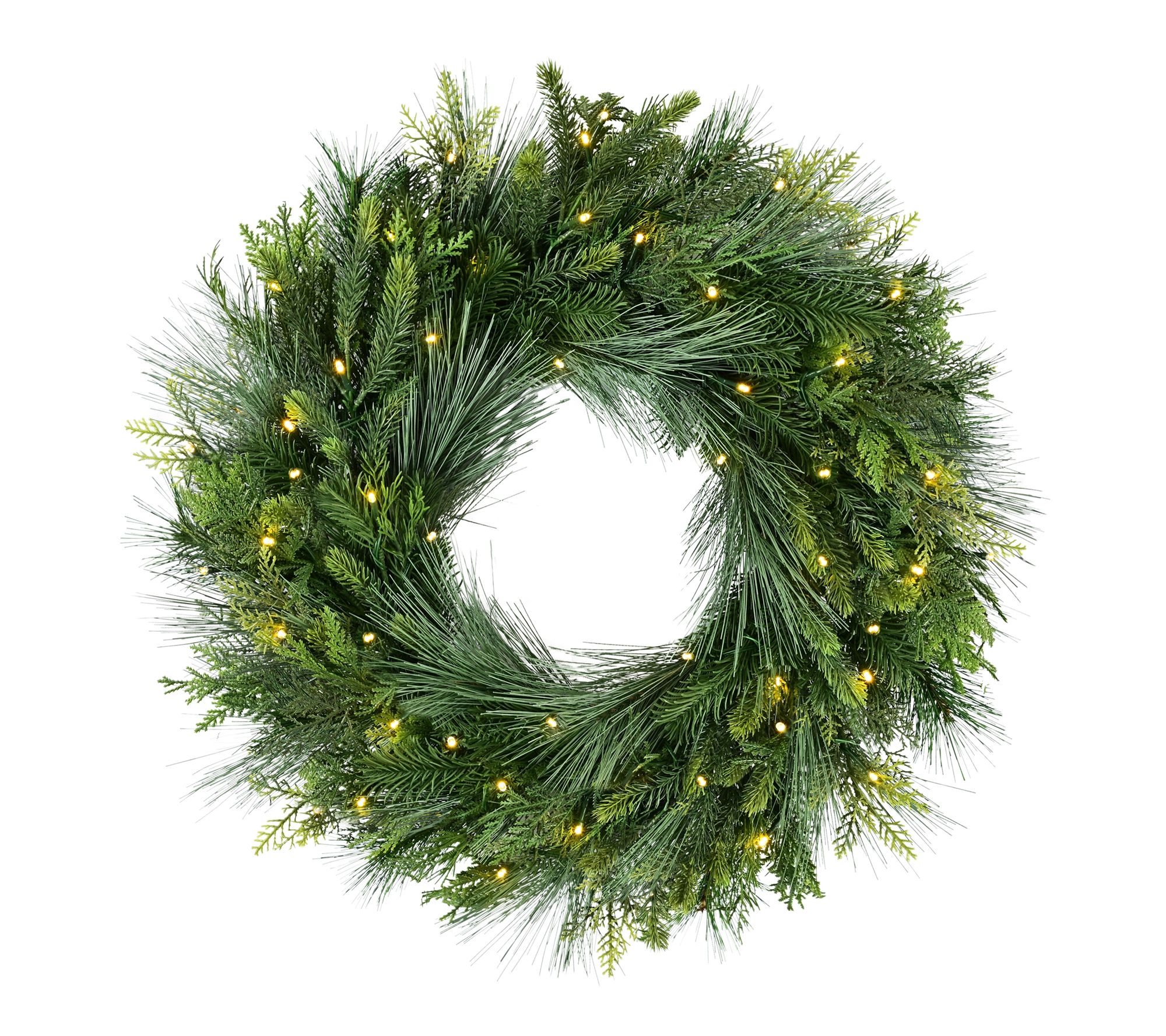 Puleo 24" Pre- Lit Artificial Christmas Wreath