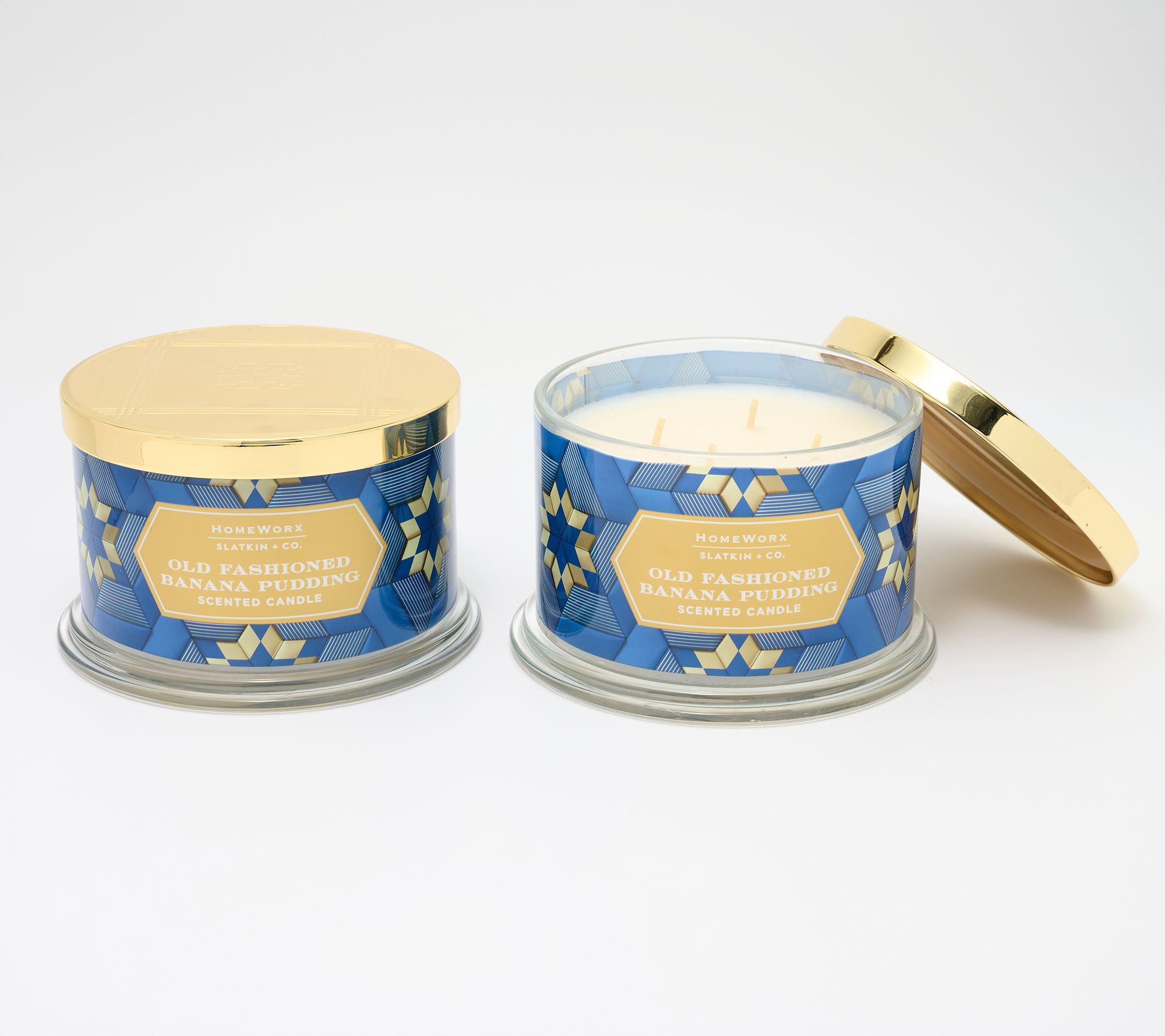 "As Is" HomeWorx by Slatkin + Co. S/2 18oz Banana Pudding Candles