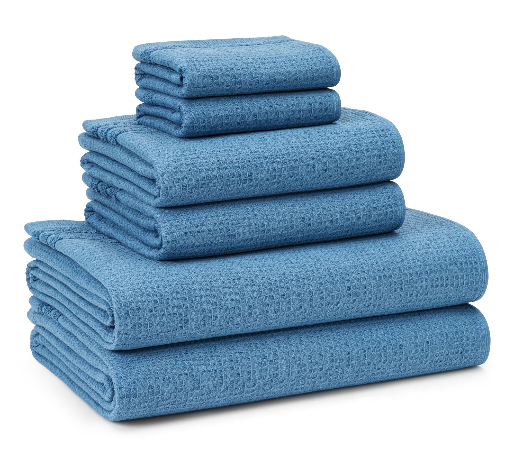 TCL Small Waffle Woven Terry Stripe Bath 6-Pack Set