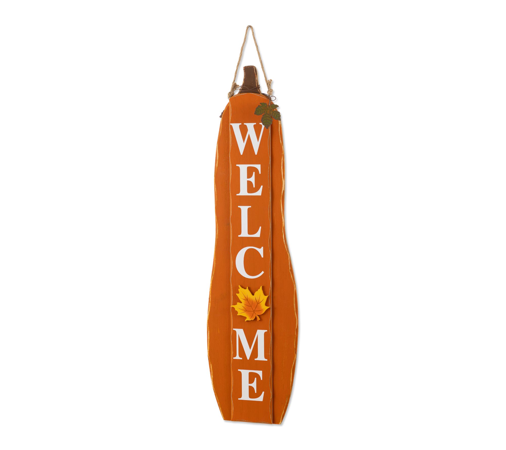 Glitzhome 36"H Fall/Halloween Reversible Pumpkin Porch Sign