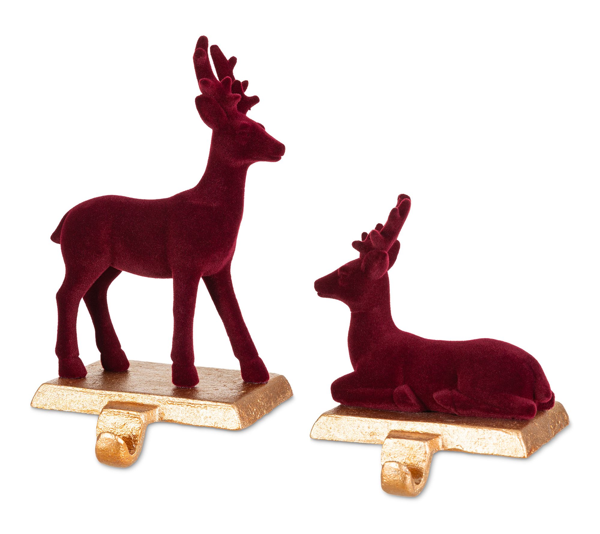 Glitzhome S/2 Reindeer Stocking Holders