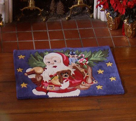 2x6 ft Christmas Rugs Santa Claus Area Rug Indoor Entry Mat Holiday  Decoration