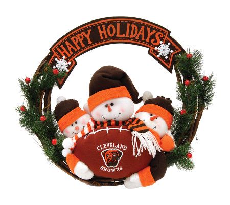 NFL Cleveland Browns Snowman Wreath 