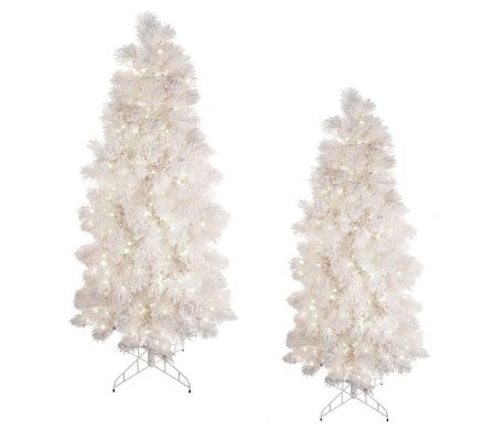 Bethlehem Lights White Flocked Christmas Tree W/ Ready Shape - Qvc.com