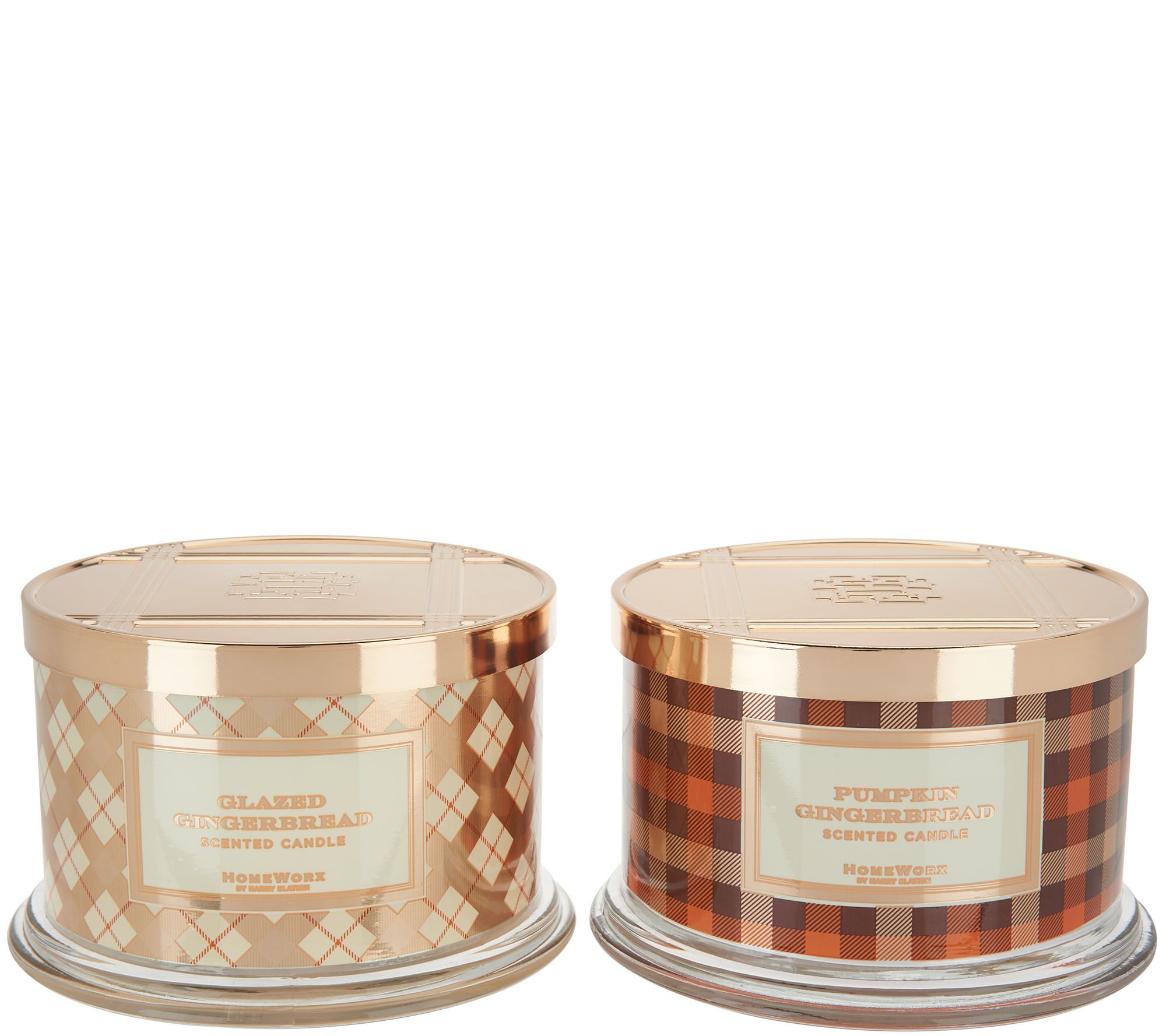 "As Is" HomeWorx by Harry Slatkin 2 Gingerbread 4Wick Candles
