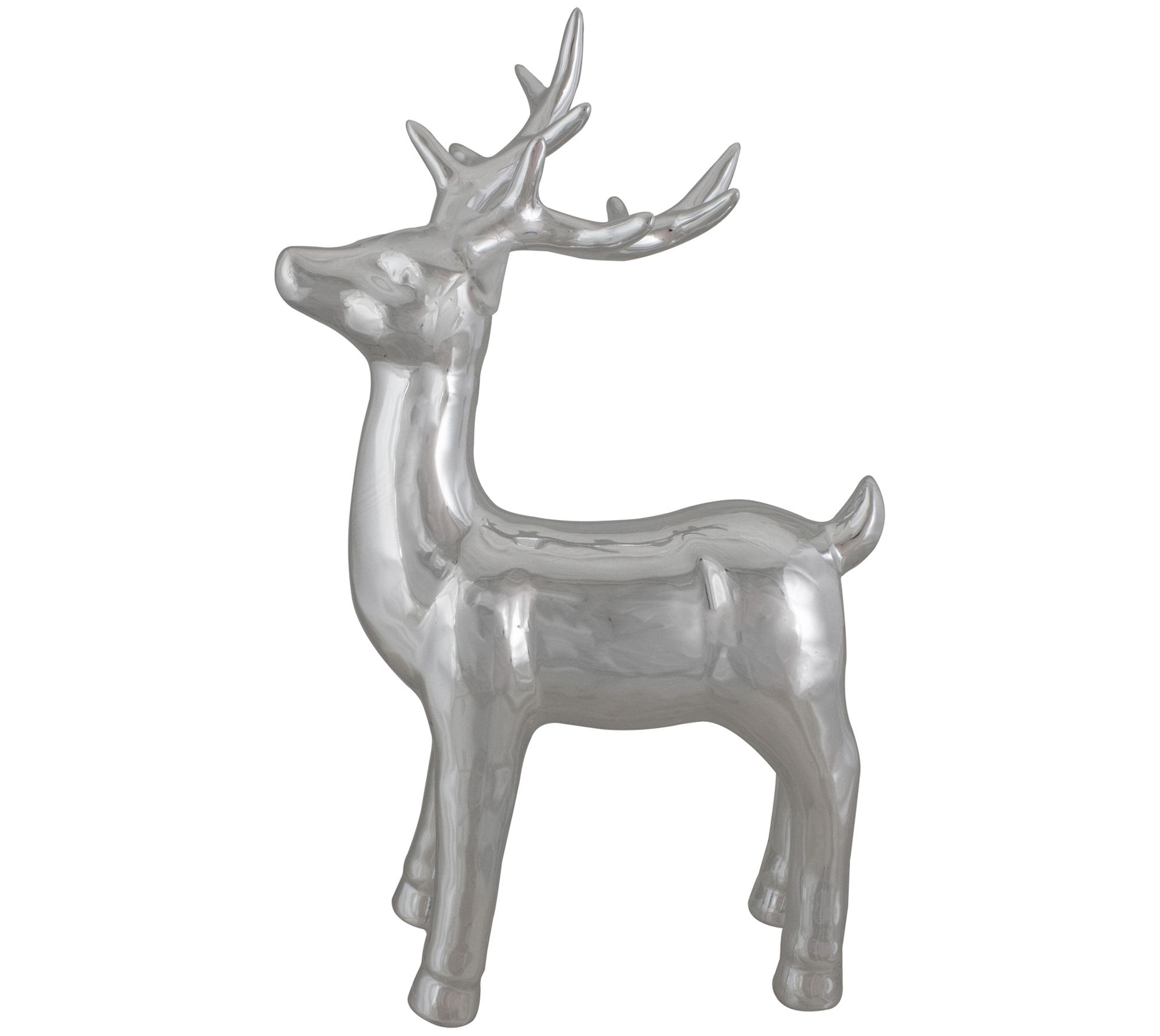 Northlight 14" Metallic Silver Standing Reindeer Decor