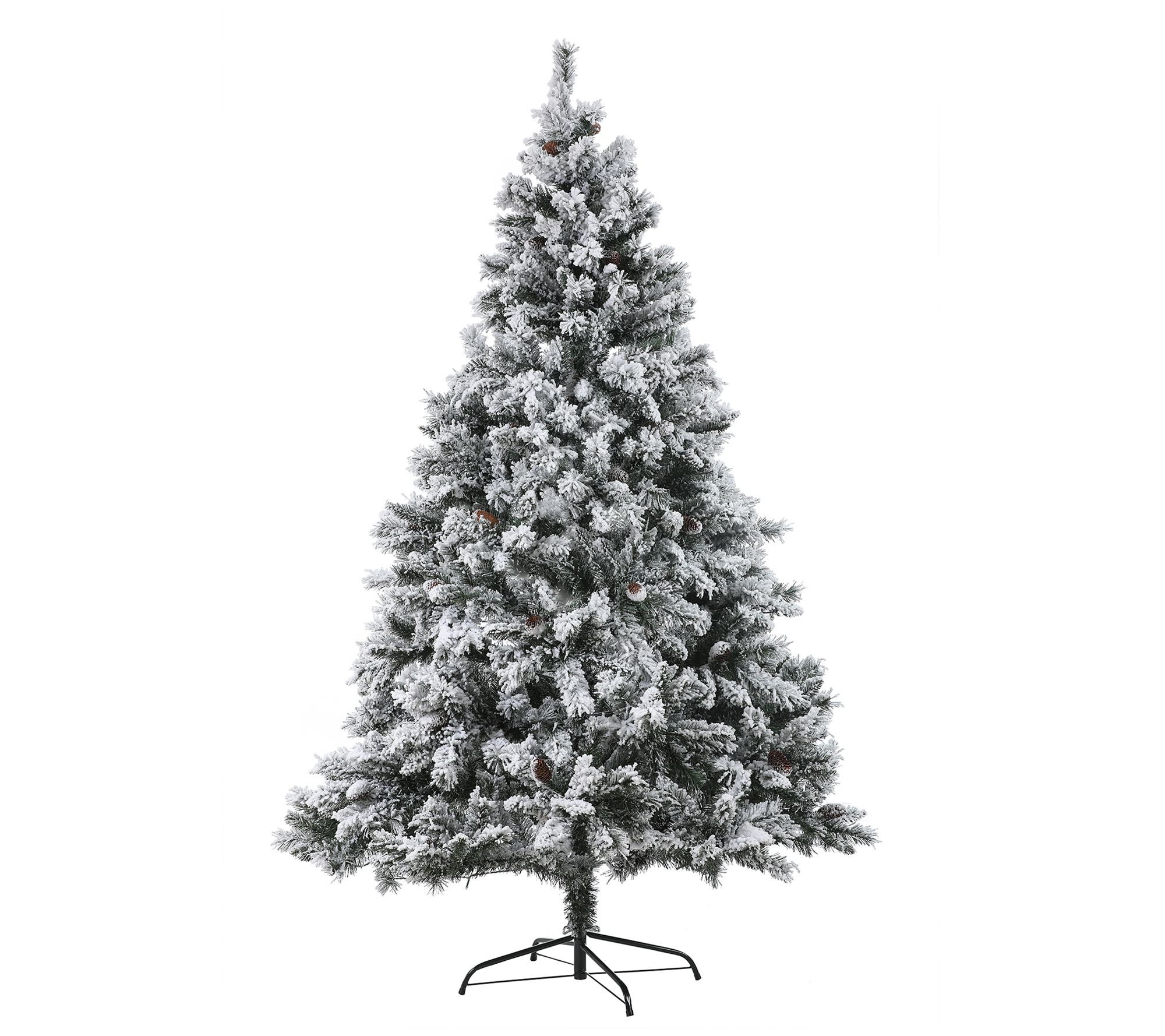 LuxenHome 7' Prelit Flocked Artificial Fir Chrstmas Tree