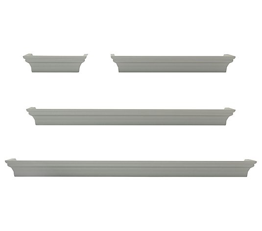 Melannco Dark Gray Wood Shelves, Set of 4