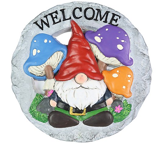 Exhart Welcome Mushroom Gnome Stepping Stone