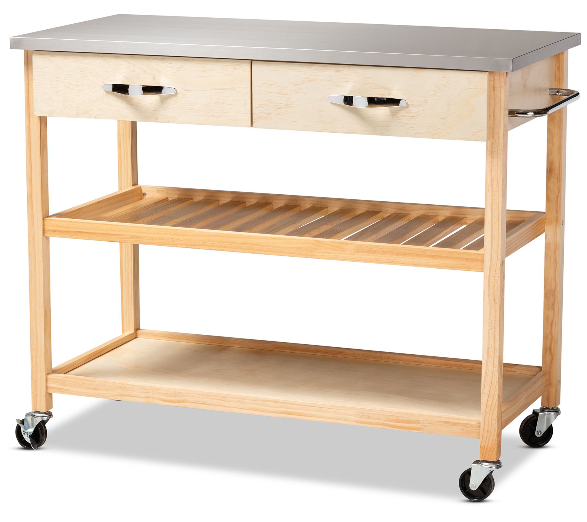 Baxton Studio Cresta Natural Kitchen Island QVC