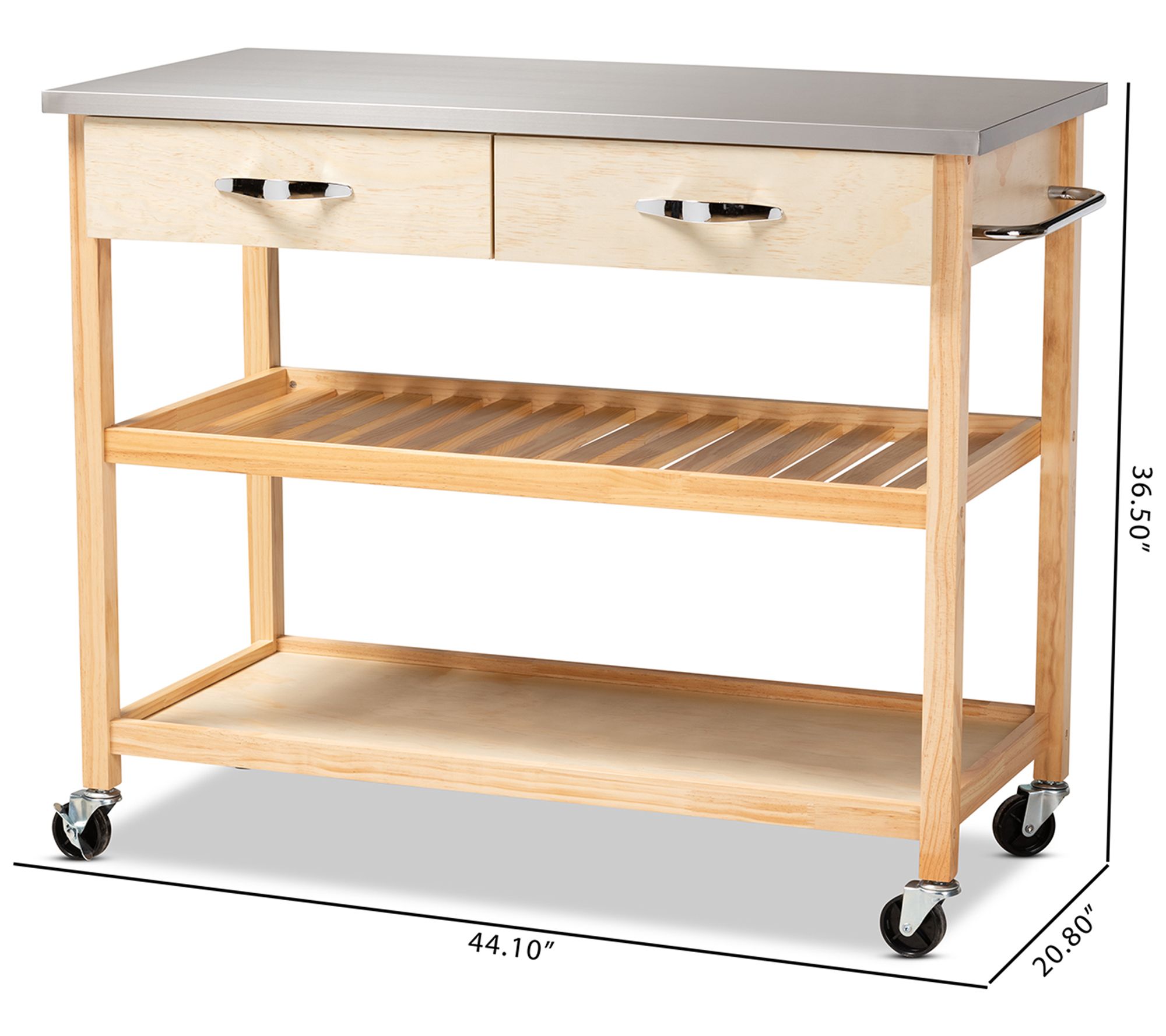 Baxton Studio Cresta Natural Kitchen Island