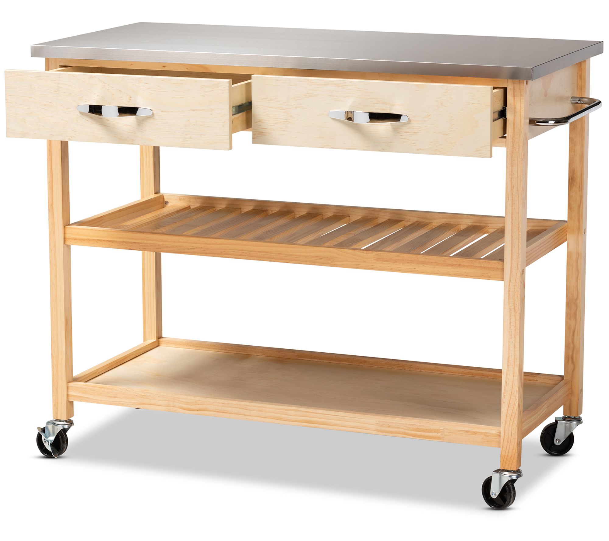 Baxton Studio Cresta Natural Kitchen Island