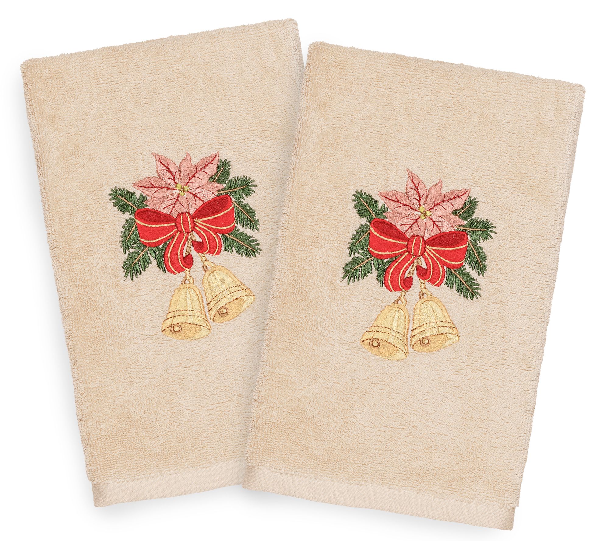 Linum Home Textiles Christmas Bells 2-Piece Hand Towels