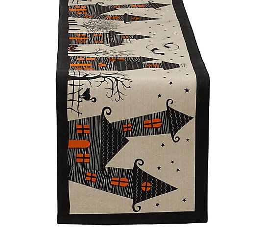 Design Imports Haunted House Table Runner 14" x72"