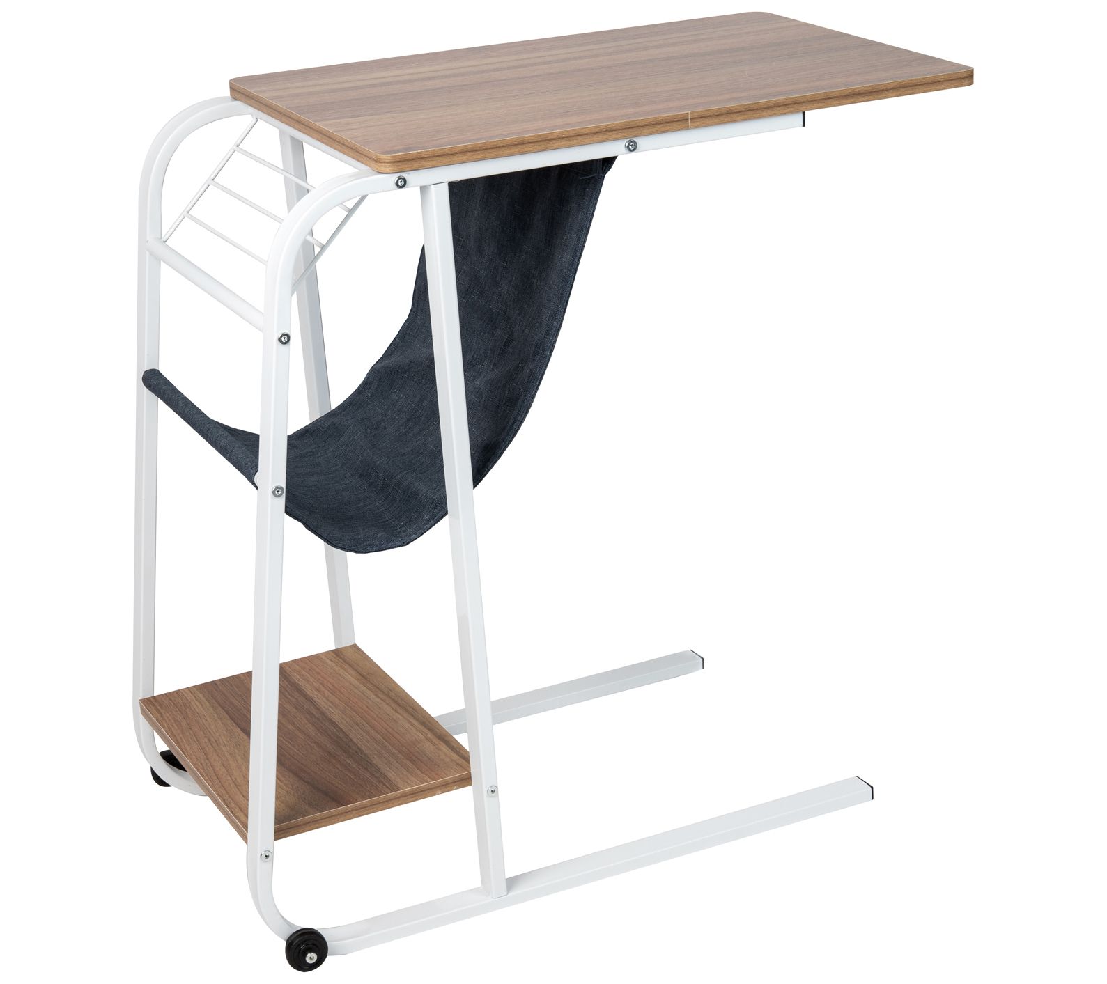 Mind Reader Rolling Couch Side Table End Tablewith Storage