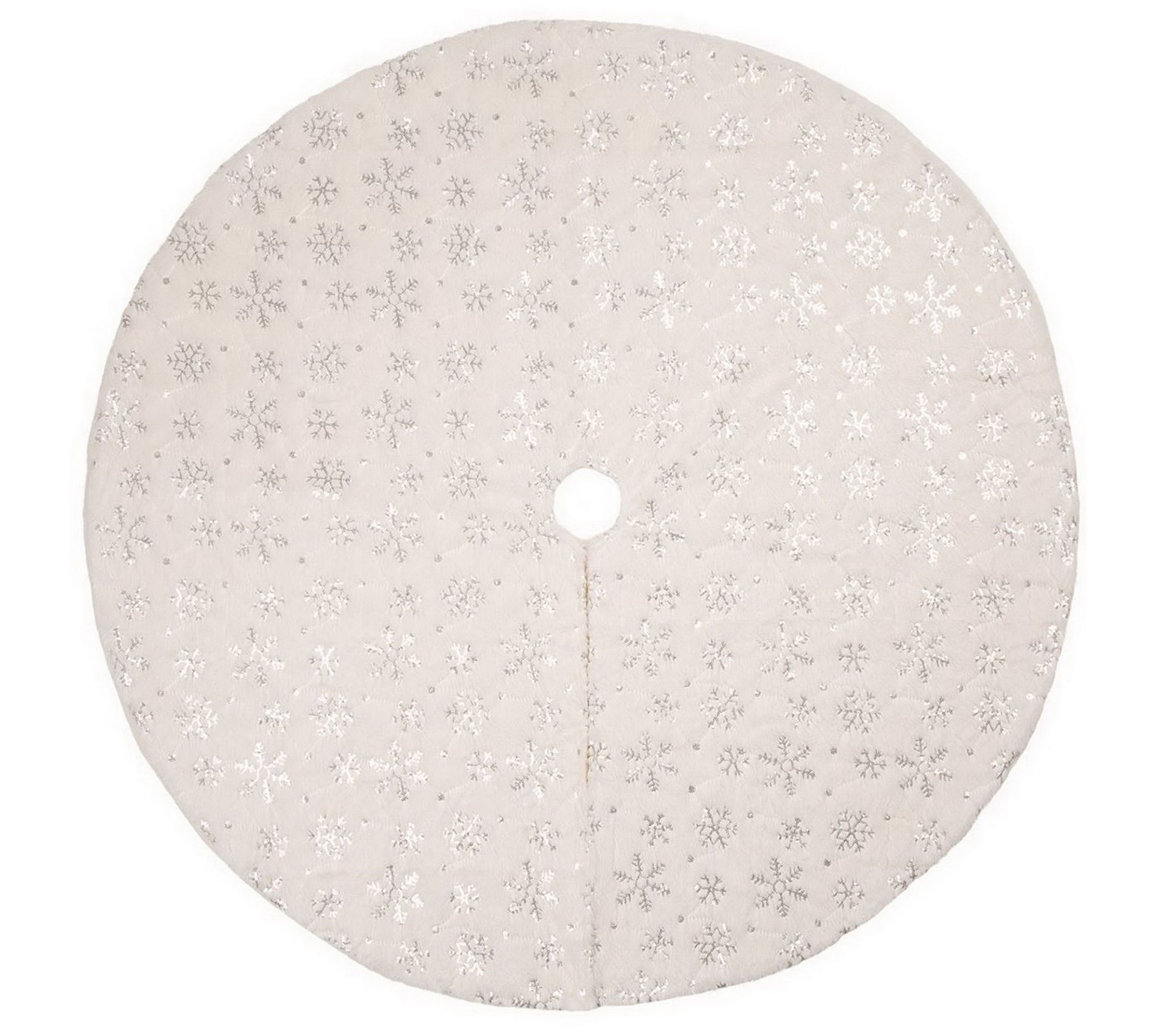 Glitzhome Your White Christmas Snowflakes Chrismas Tree Skirt