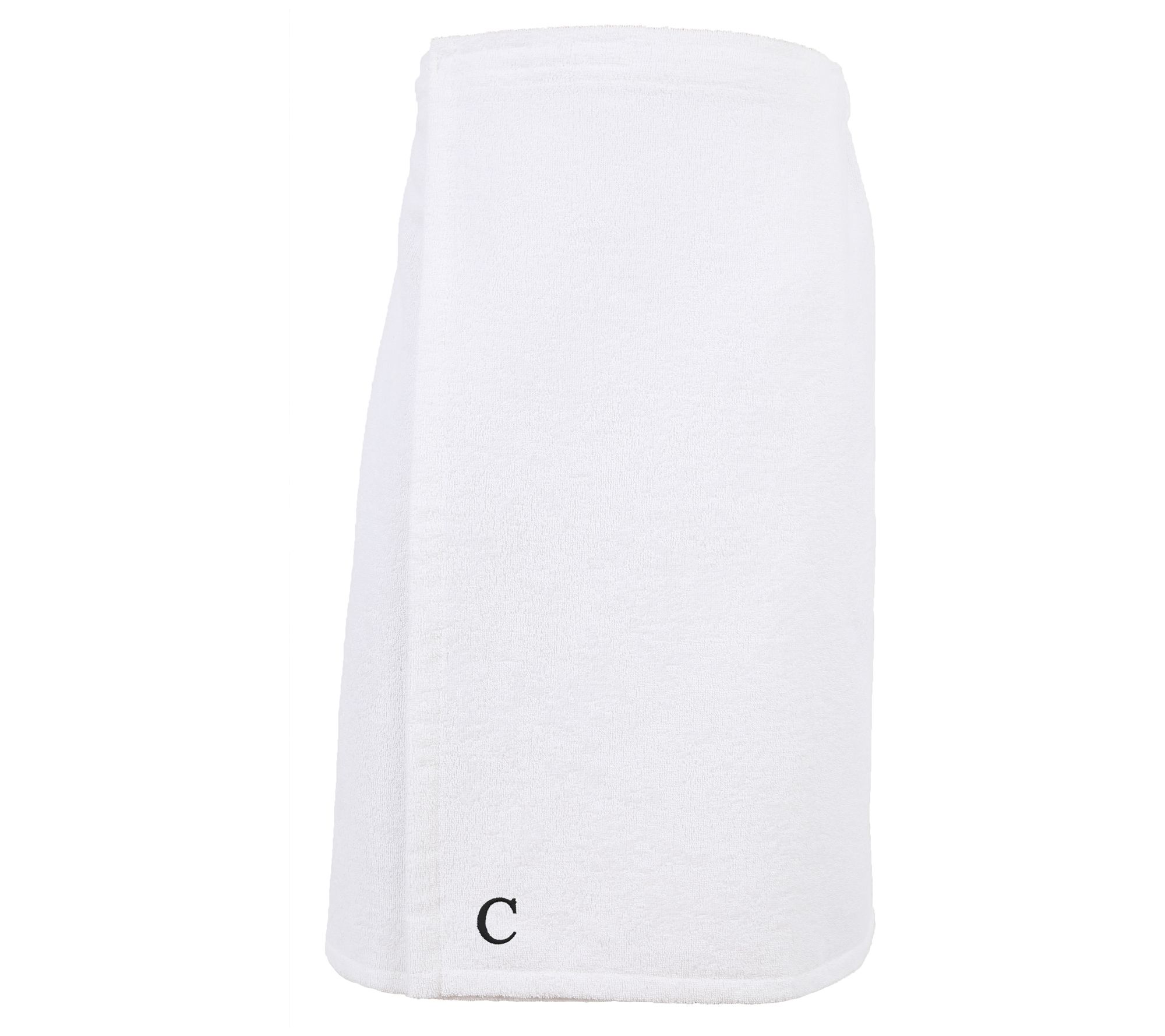 Linum Home Cotton Personalized Women's Terry Body Wrap White