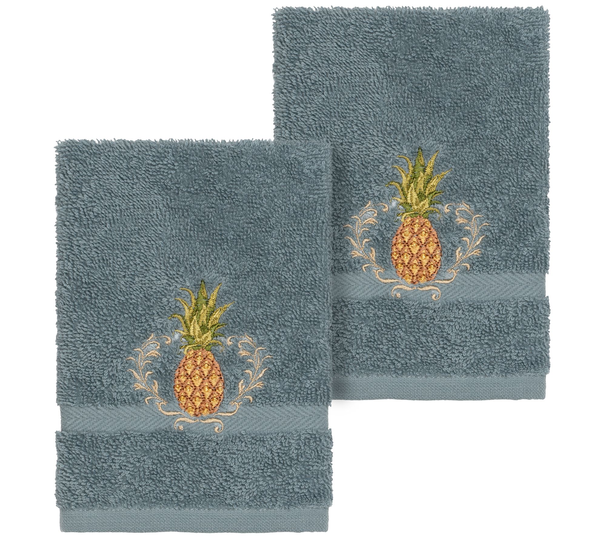 Linum Home Textiles Welcome 2PC Embellished Washcloth Set