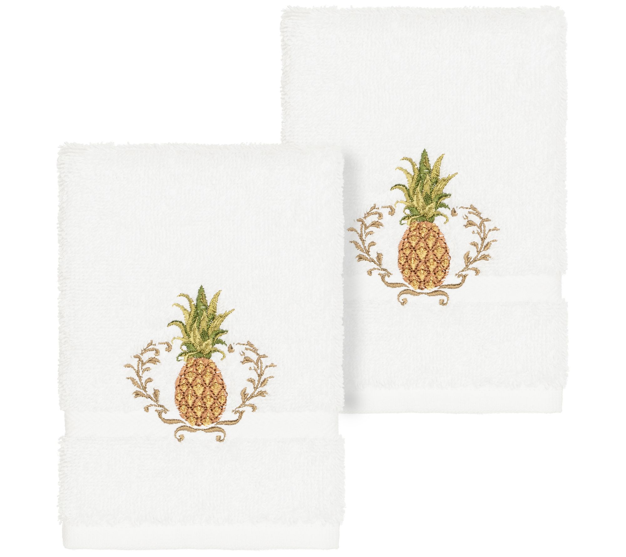 Linum Home Textiles Welcome 2PC Embellished Washcloth Set
