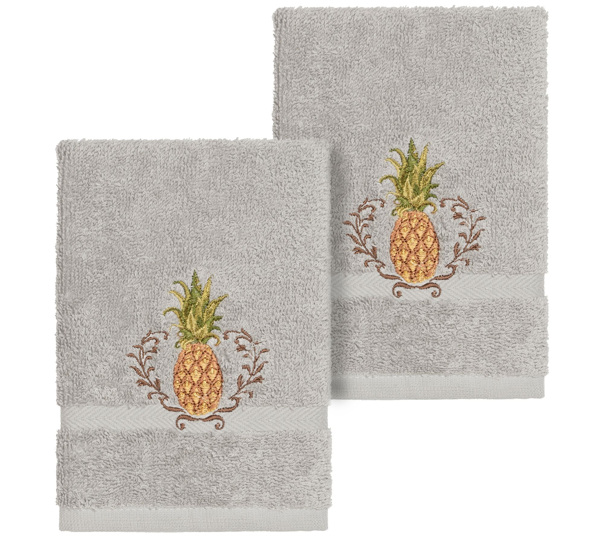 Linum Home Textiles Welcome 2PC Embellished Washcloth Set
