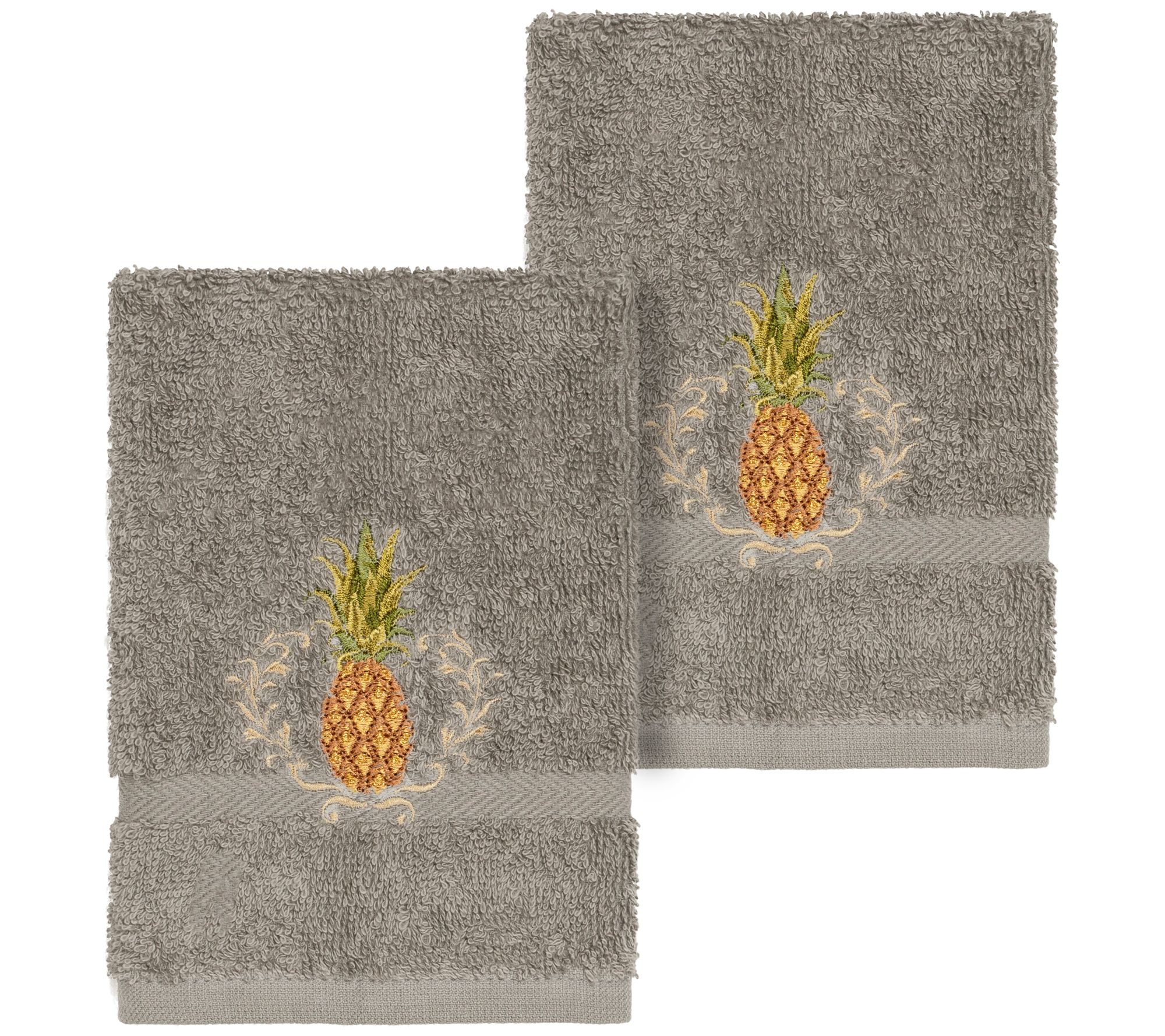 Linum Home Textiles Welcome 2PC Embellished Washcloth Set