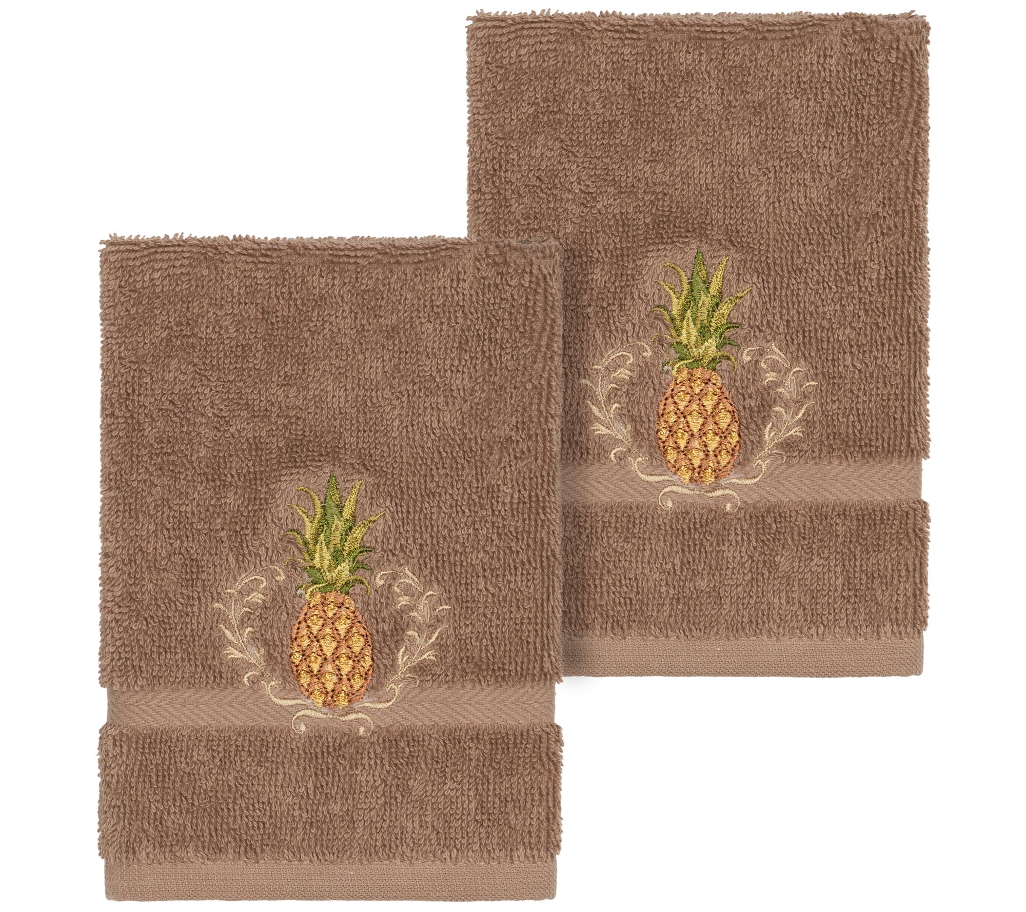 Linum Home Textiles Welcome 2PC Embellished Washcloth Set
