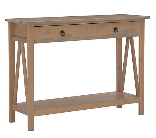 Linon Home Hollis Driftwood Console Table withStorage Drawer