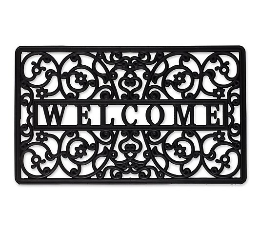 Design Imports Welcome Scroll Rubber Doormat