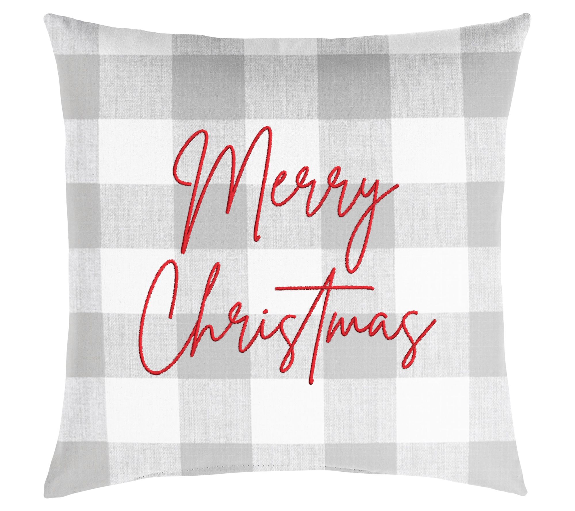 Merry Christmas Embroidered Pillow