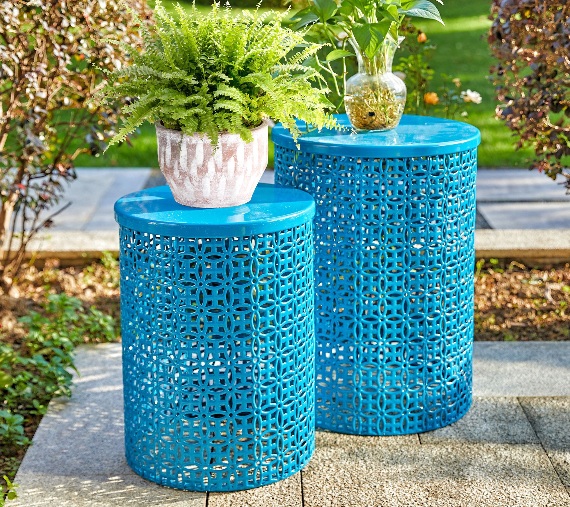 Glitzhome Multifunctional Garden Stools or Tables S/2