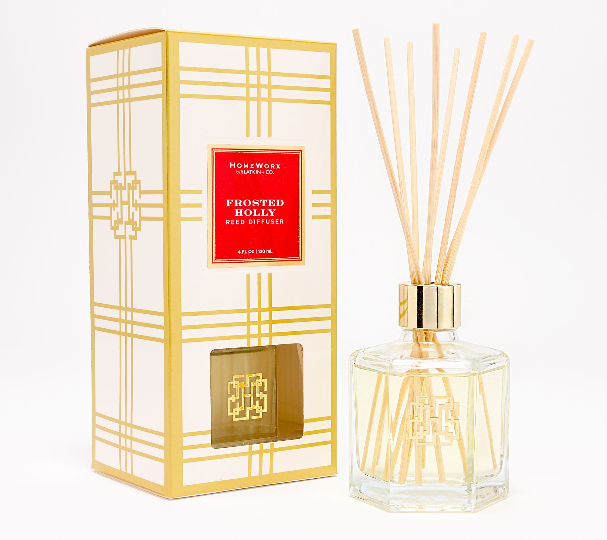 HomeWorx by Slatkin + Co. S/2 Frosted Holly Reed Sticks