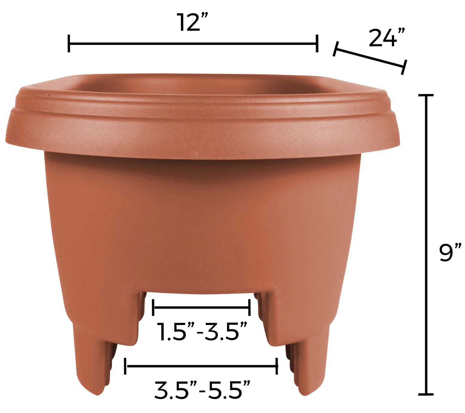 Bloem Deck Balcony Rail Planter 12 Terra Cotta