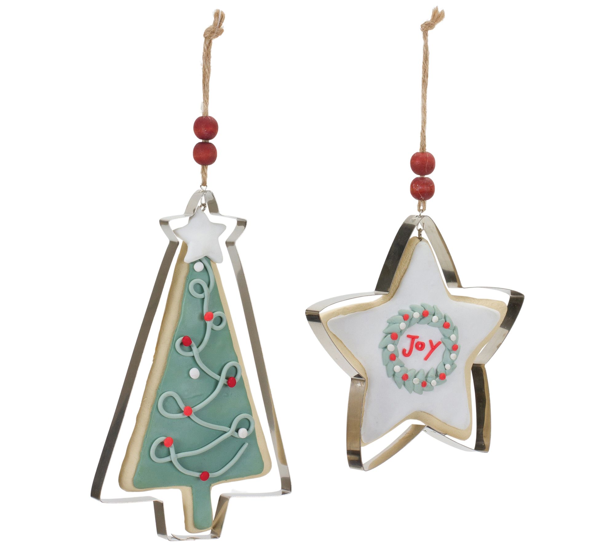 Melrose Tree and Star Cookie Cutter Ornament (Set of 12) - QVC.com