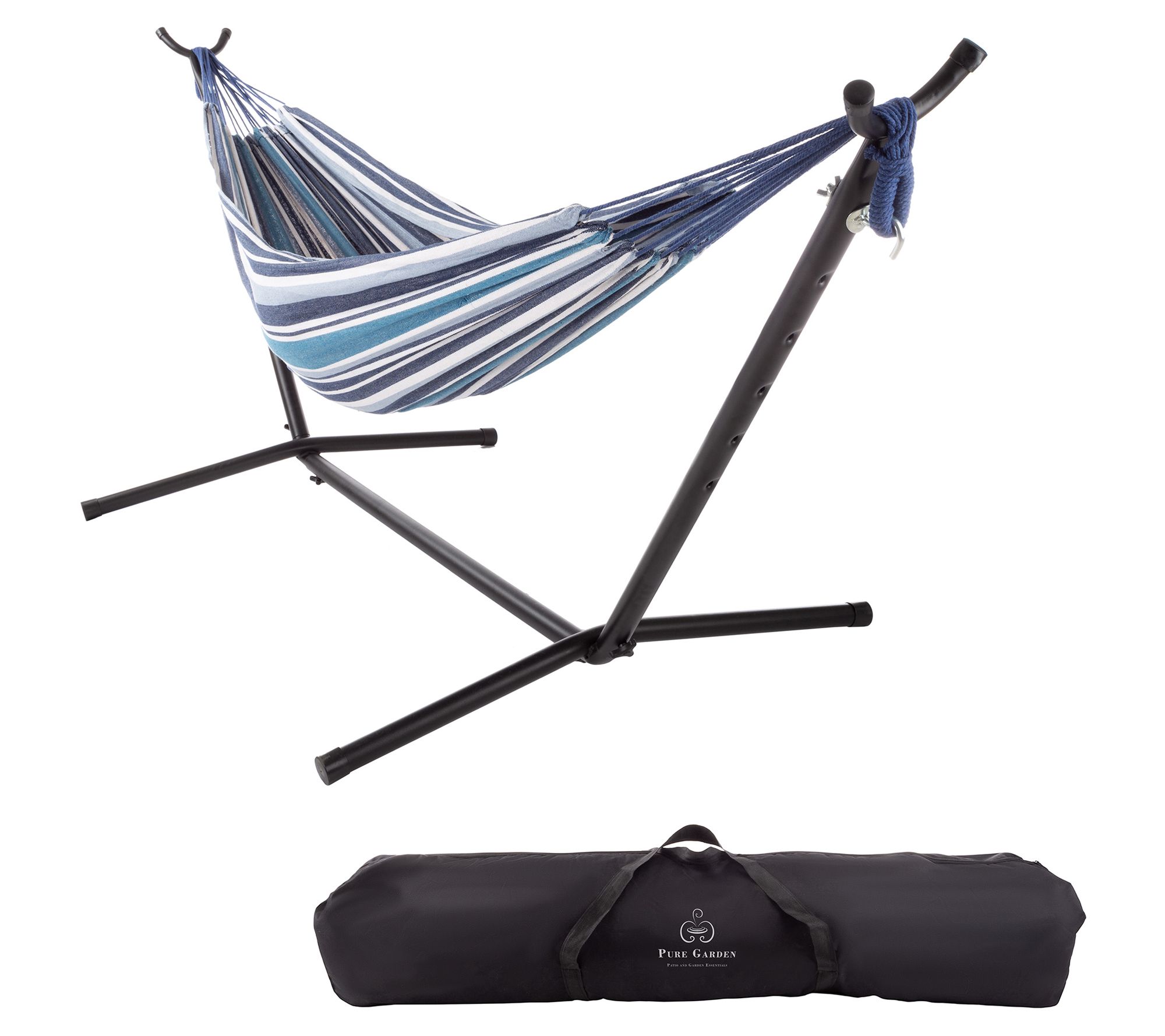 Pure Garden Fabric Hammock with Stand for Travel Backyard Fun
